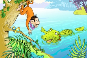 monkey and the crocodile